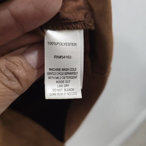 Marc New York Ruffle Sleeve Button Front Blouse Brown Size L - Picture 10 of 12